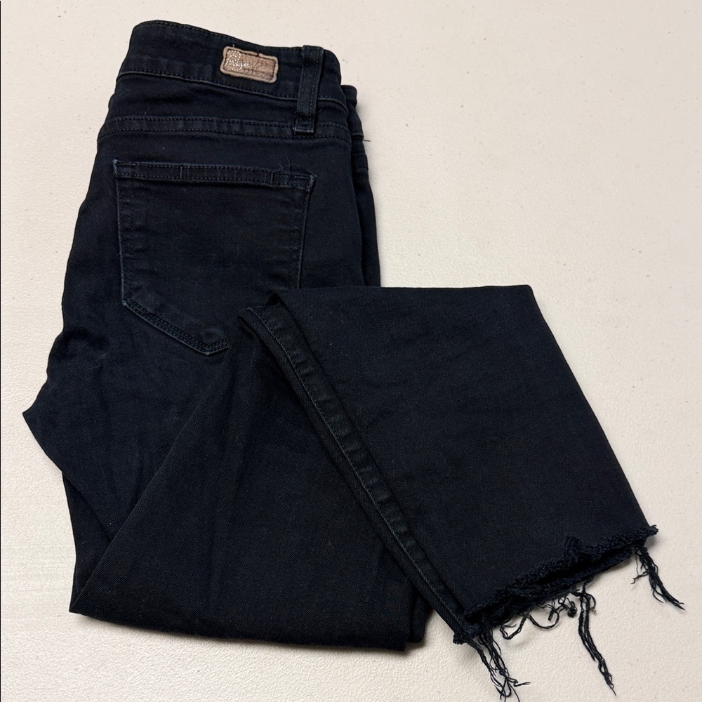 Paige Peg Skinny Black Denim Jeans